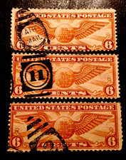 🚩LOT OF 3 US STAMP #C19 NICE VERY FANCY AIR MAIL/OTHER CANCELS  A101 