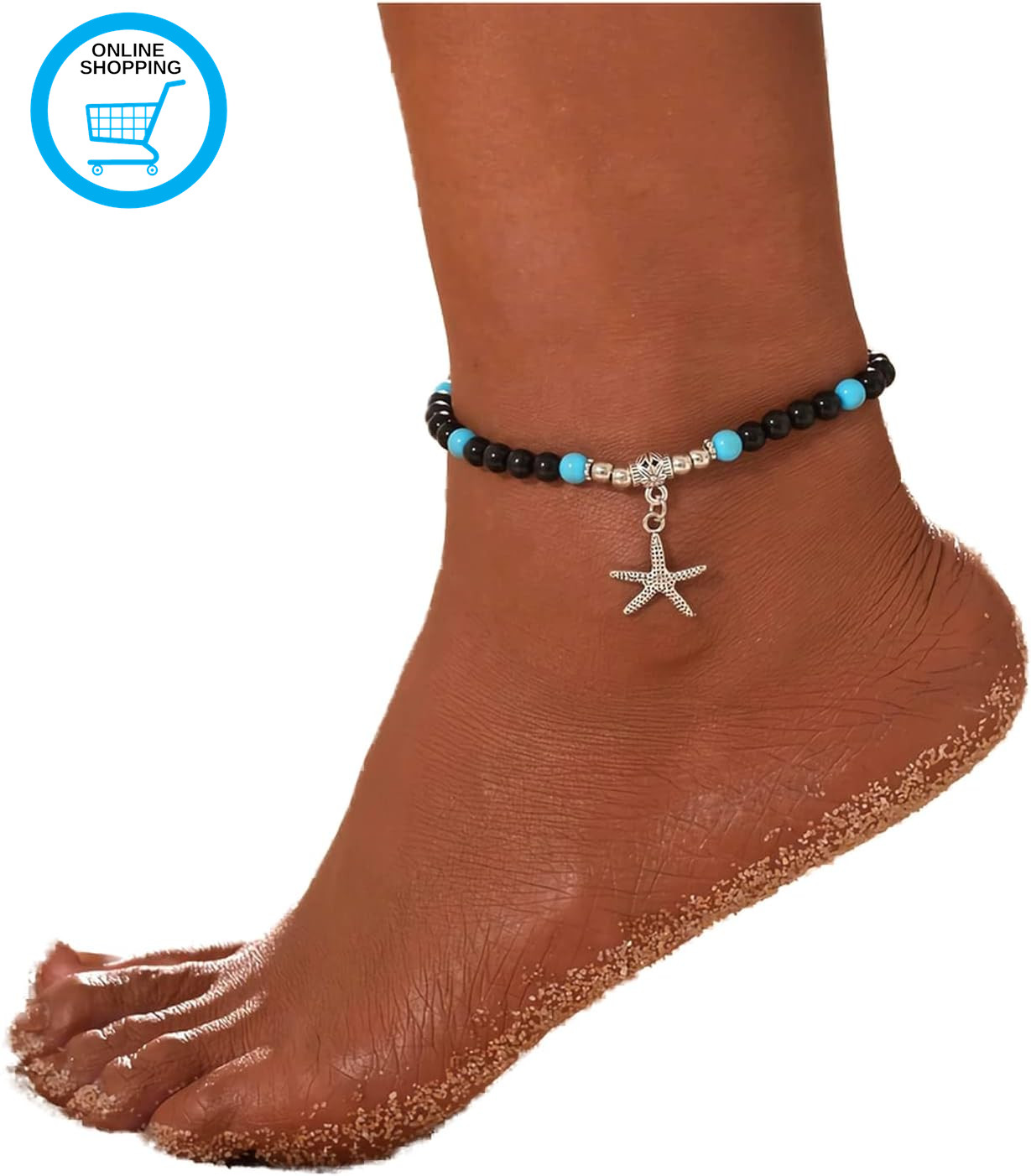 Starfish Shell Anklet Bracelet Boho Turquoise Pearl Anklet Conch Heart Beads Sum