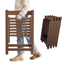 Wood Folding Chairs Set of 4, Indoor Outdoor Wooden Foldable Dining Chairs, S...