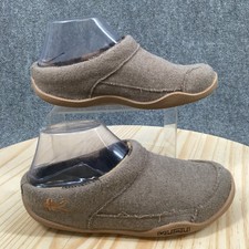 KURU Slippers Womens 7 Draft Casual Slip On Comfort Mule Clogs Brown Fabric