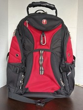SwissGear 1900 ScanSmart Laptop Backpack in the black and red colorway.