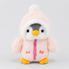 Cute Penguin Plush Toy 9" Soft Stuffed Animal Hoodie Kids Gift Blue /Pink /Beige