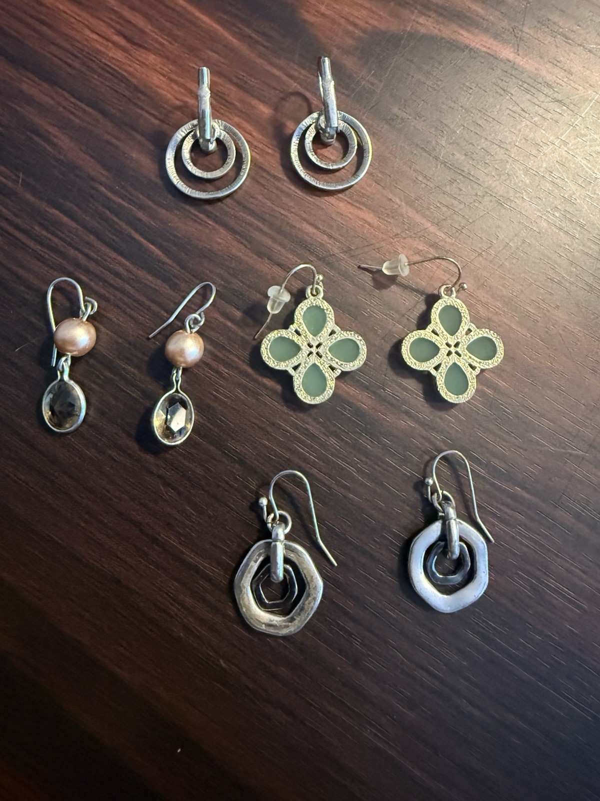 Four Pair Small Dangle Drop Earring Bundle Costum… - image 2