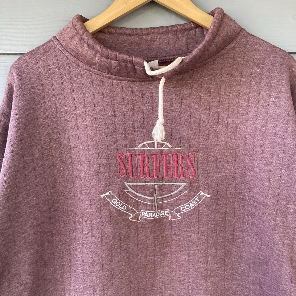 Vintage Surfer Gold Paradise Coast Sweatshirt Pullover Made In Australia Size M - Image 4 of 4