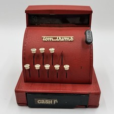 Vintage Tom Thumb Children's Cash Register Red Metal Toy READ