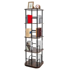 4-Tier Rotating Bookshelf, Book Storage Shelf, Floor Standing Rotating Bookshelf