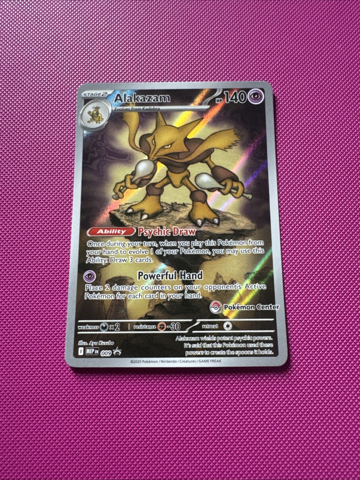 Alakazam 009 Mega Evolution Promo Card Pokemon Centre Stamped