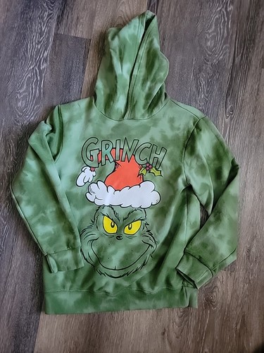 Dr. Seuss Grinch Face Pullover Hooded Sweatshirt Youth XXL SZ18 Camo Style GREEN - 第 1/4 張圖片