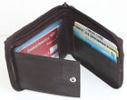 Black Mens Genuine Leather Credit Card Id Bifold Wallet Zip Around Card Insert”