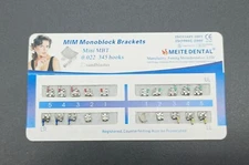 Dental Orthodontic MIM Monoblock Brackets Mini MBT 022 Slot 345 hooks Mesh Base