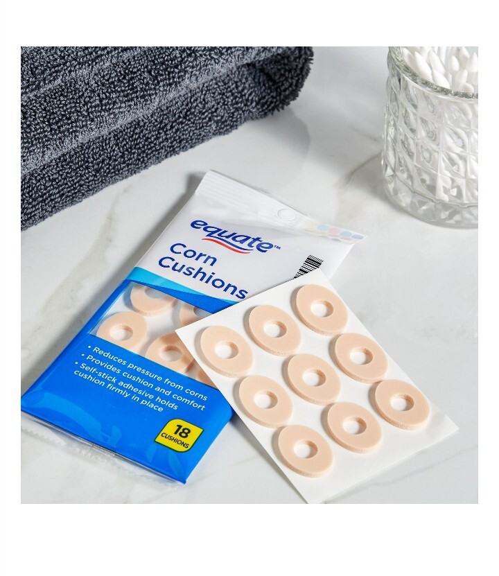 Equate Liquid Corn & Callus Remover & 18 Corn Cushions Foot Feet Care