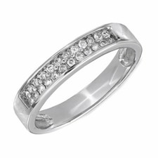 Men's 0.25Ct Round Cut Moissanite Wedding Band In 14K White Gold Plated Silver