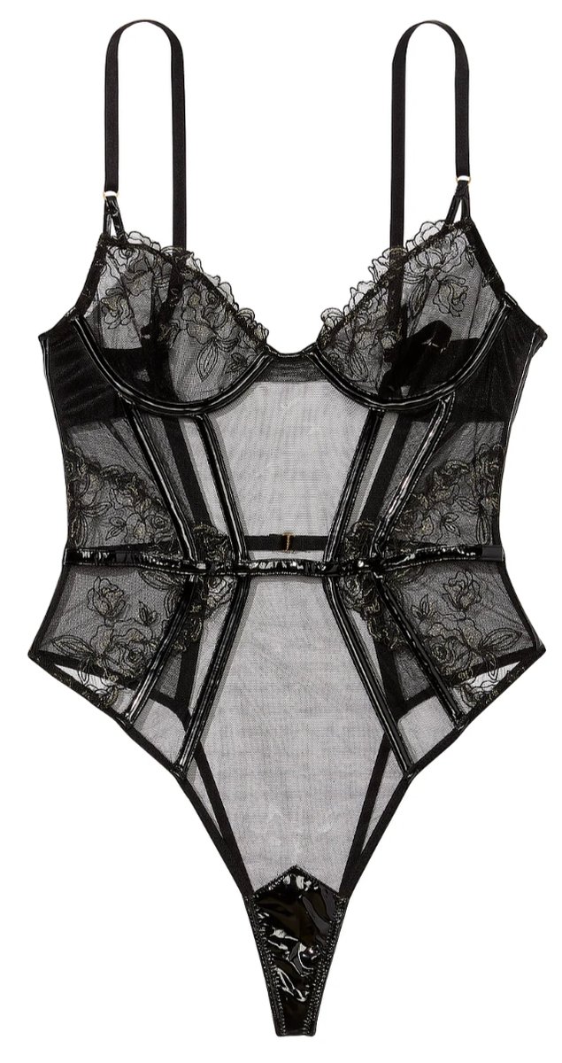 VICTORIA'S SECRET VERY SEXY MIDNIGHT AFFAR LACE UNLINED FAUX