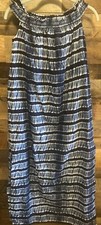 Michael Kors Maxi Dress Women Size S Off Shoulders, Blue & White
