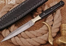 9” Double-Edged V42 Military Damascus steel Dagger boot Knife Hunting camping