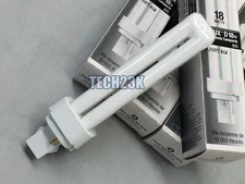 Lot of 2 Sylvania Delux 18Watts 2-Pin CFL Light Bulbs CF18DD/835/ECO GD24d-2