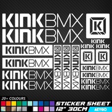 19x KINK BMX Vinyl Decal Stickers Sheet Bike Frame Cycling Cycle Bicycle MTB MX