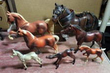 Lot of 6 Hartland and one Hong Kong horses for custom body, shelf or play #A-14