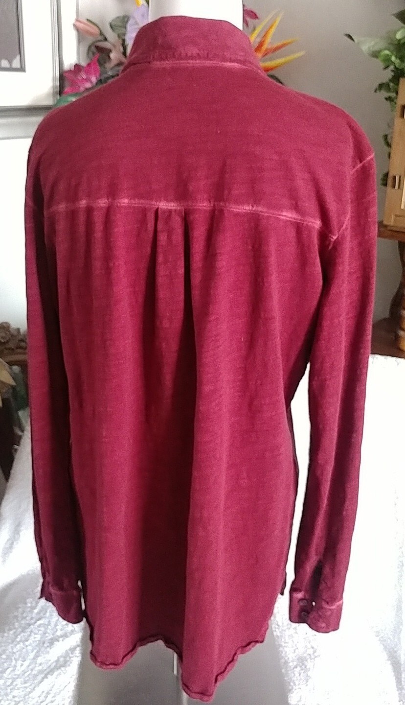 Peruvian Womens Cotton Button Down Distressed Bri… - image 6