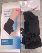 NEW Medi Mediactive Orthopedic Premium Ankle Brace 62052 Blk Lace Up Unused Box