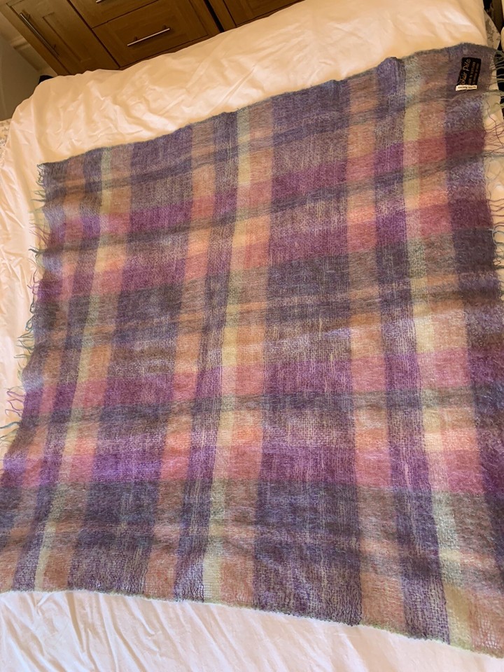 Foxford Vintage Mohair Lap Sofa Blanket 39” X 40” Made in Scotland eBay