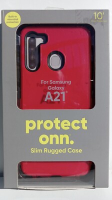Onn Slim Rugged Phone Case for Samsung A21, New, Free Shipping