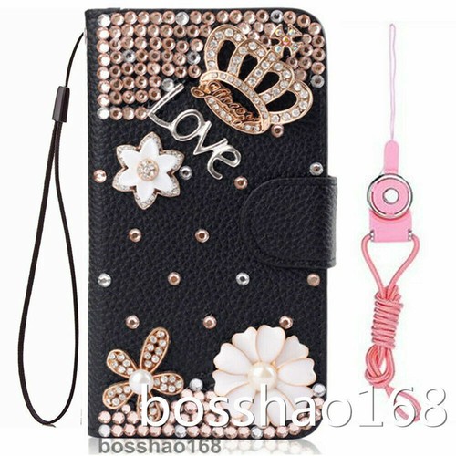 For Apple iPhone 13 series Luxury Bling Diamonds leather Wallet Cases skin Cover - Picture 20 of 28
