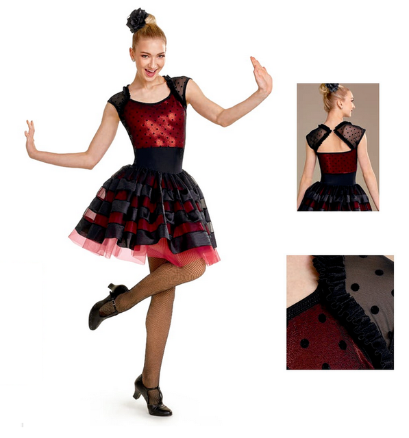 Adult 2XL Sophie Swing Jazz Dance Costume Dotted Dress eBay