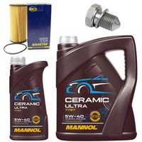 MotoröL Filter Set Mannol 5W-40 6 Liter + Schraube FüR Vw Golf Vii 2.0 Gti 5G1