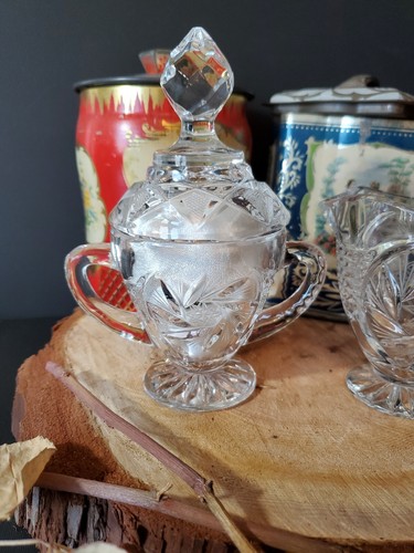 Vintage Crystal Sugar Bowl & Creamer Set - Violetta - Picture 2 of 15