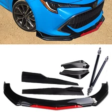 Front Bumper Lip Splitter Spoiler Body Kit + Side Skirt For Toyota Corolla SE
