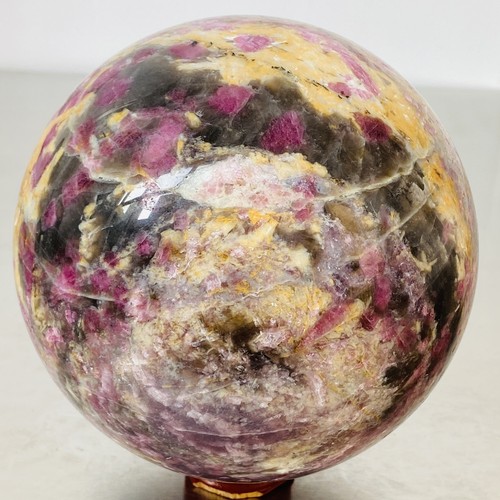 Esfera de piedra de cristal de cuarzo turmalina roja natural bola de curación 3280G - Imagen 11 de 12