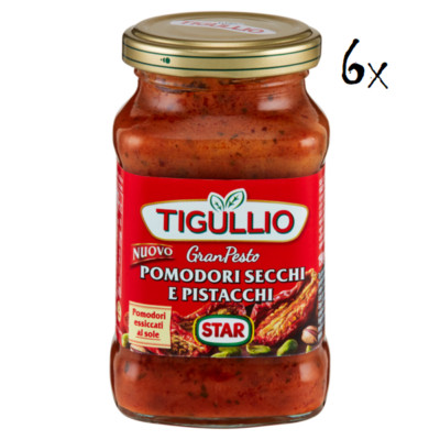 6x Star Tigullio GranPesto Pesto getrocknete Tomaten & Pistazien 190g Sauce Soße