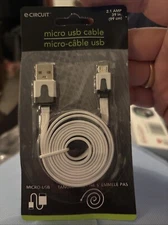 White e-circuit Micro USB Cable High-Speed Charging & Data Transfer (39 Inches)