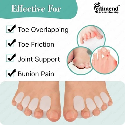 PEDIMEND™ Gel Toe Spacers for Bunion, Toe Spreader for Overlapping, Crooked Toes