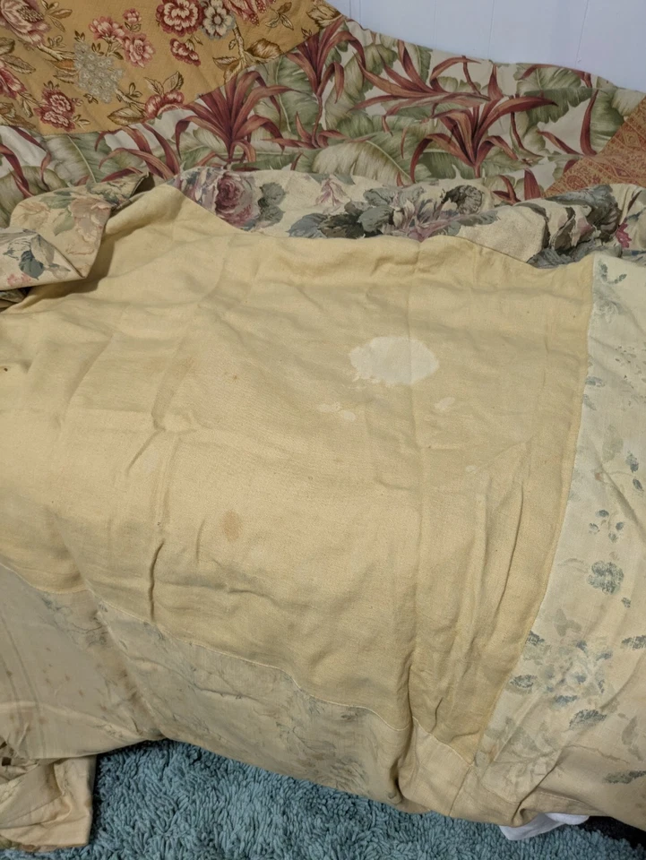 Funda nórdica tamaño king pesada de alta gama personalizada con retazos florales de sarga gruesa Foto 4 de 4