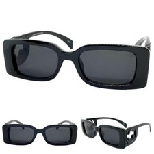 Women Classy Elegant Vintage Retro Modern Style SUNGLASSES Black Frame Dark Tint