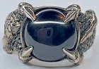 VTG Rare Men's Sterling 925 T 2003 Dragon's Claw Onyx Gothic D&D Pinky Ring 17G