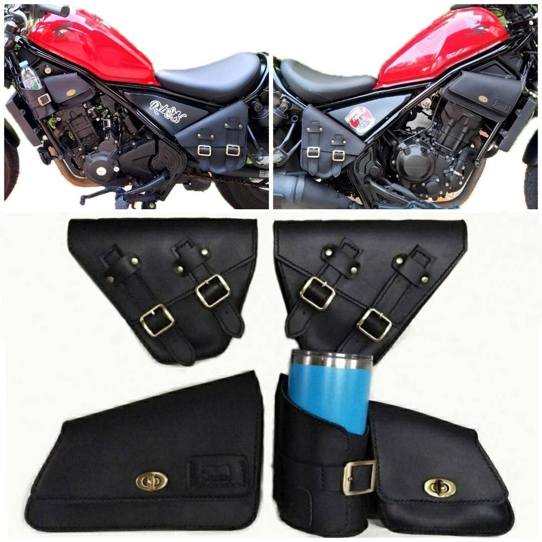 Saddlebag for honda rebel cmx300 cmx500 triangle belt bag &cup