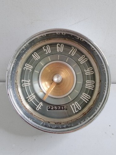 1960's Era Antique Car Speedometer Glass Chrome Finish Odometer Patina 572WC2 - Picture 2 of 18