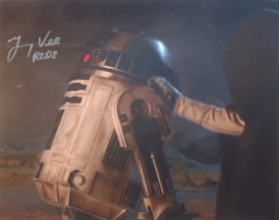 その他 Star Wars Last Jedi Jimmy Vee Auto R2-D2 JIMMY VEE as R2-D2 - Star Wars: The Force Awakens GENUINE SIGNED