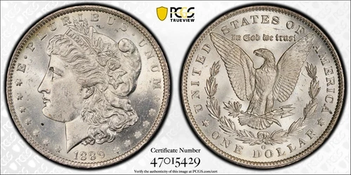 1889 O Morgan Silver Dollar $1 PCGS MS 62