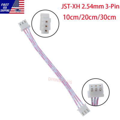 JST-XH 2.54mm 3-Pin Pitch Female to Female Connector PVC Flat Cable 10-30cm @US