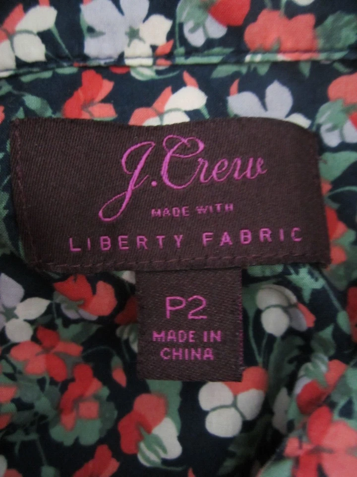 Camisa J Crew Liberty of London para mujer P2 Petite 2 Calico Floral LS Camisa de algodón Foto 3 de 4