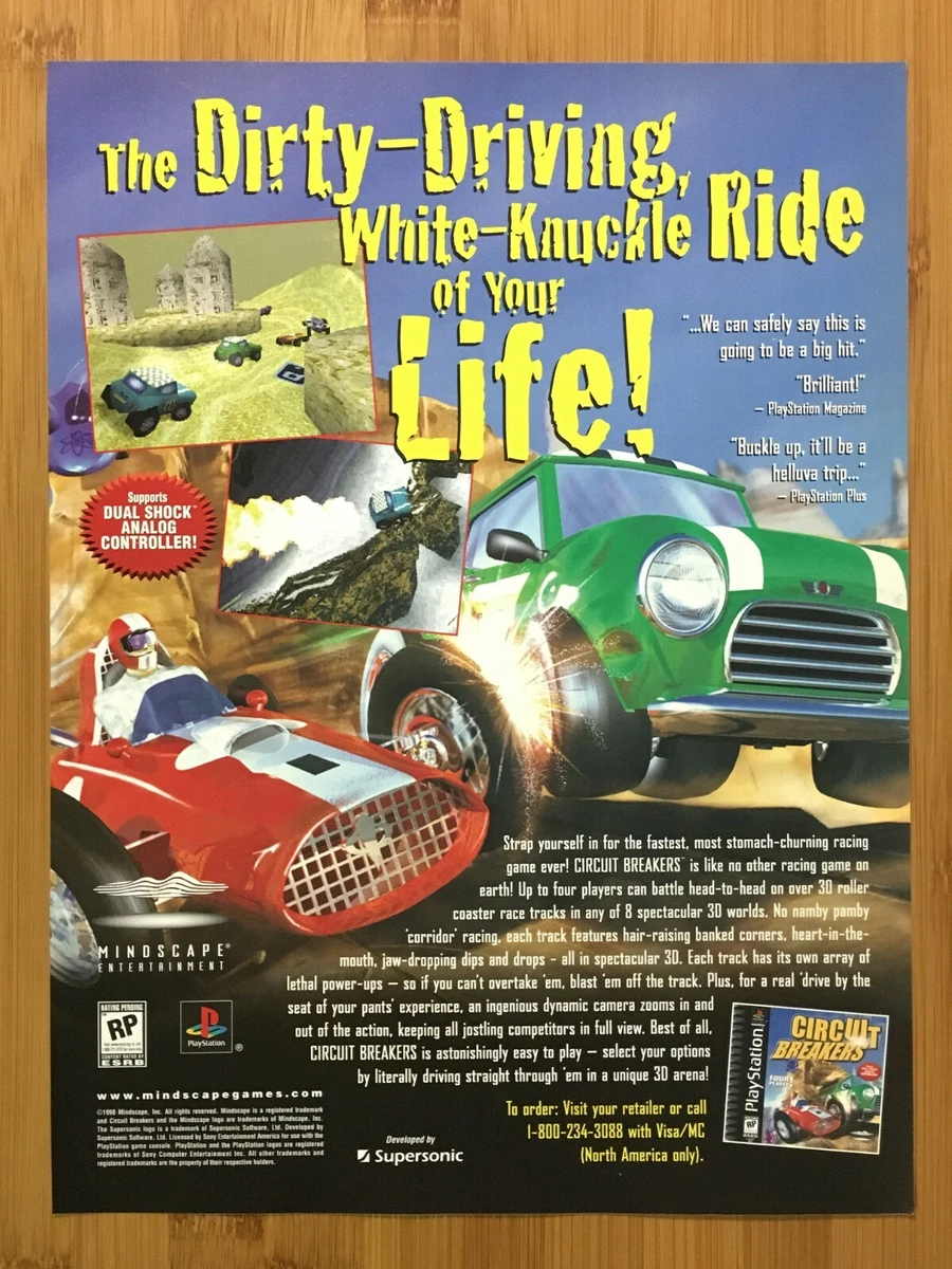 Circuit Breakers PS1 Playstation 1 1998 Vintage Print Ad Poster