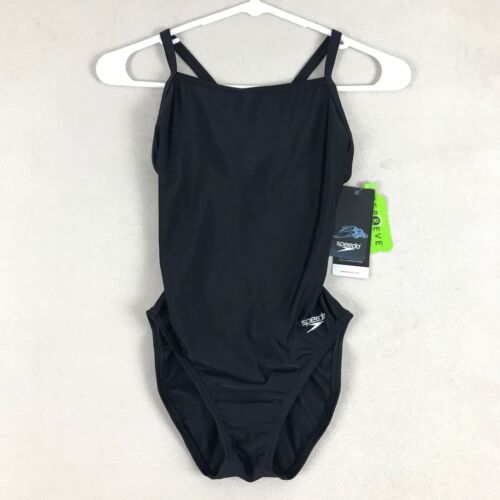 Speedo Swimsuit Womens Size XS or 30 Black Solid Super Proback One piece Pro LT