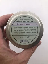 Bath & Body Works Aromatherapy LAVENDER VANILLA SCENTED CANDLE Travel 4oz