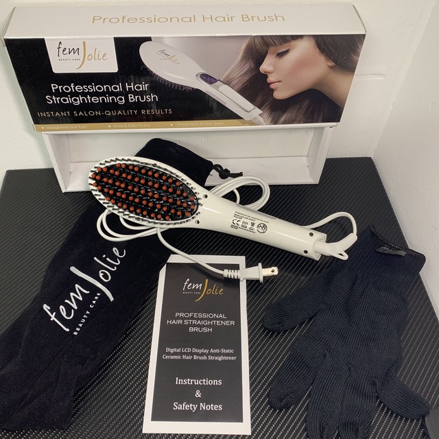 FemJolie Electric Hair Straightener Brush Professional Digital