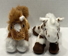 Aurora Plush Horse Lot Of 2 Appaloosa Brown Horses 8 Stuffed Animal Toys