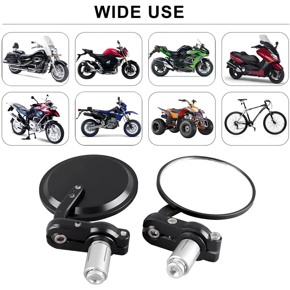 For Honda GROM MSX125 Round Motorcycle 7/8" Rearview Side Handle Bar End Mirrors Foto 4 de 4